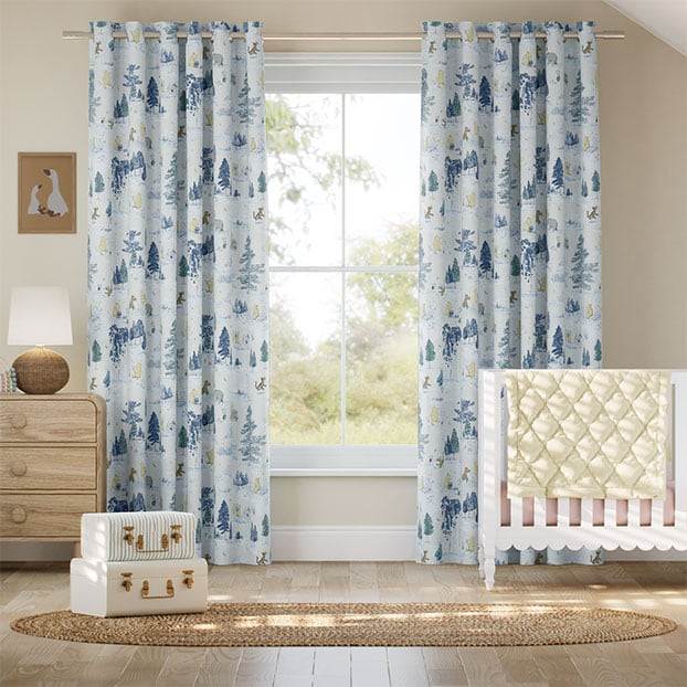 Winnie The Pooh Blu Toile Tende a bastone anteprima immagine